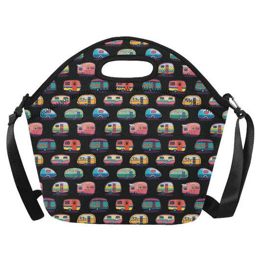 Camper Camping Pattern Neoprene Lunch Bag (Model 1669)(Large)-JTAMIGO.COM