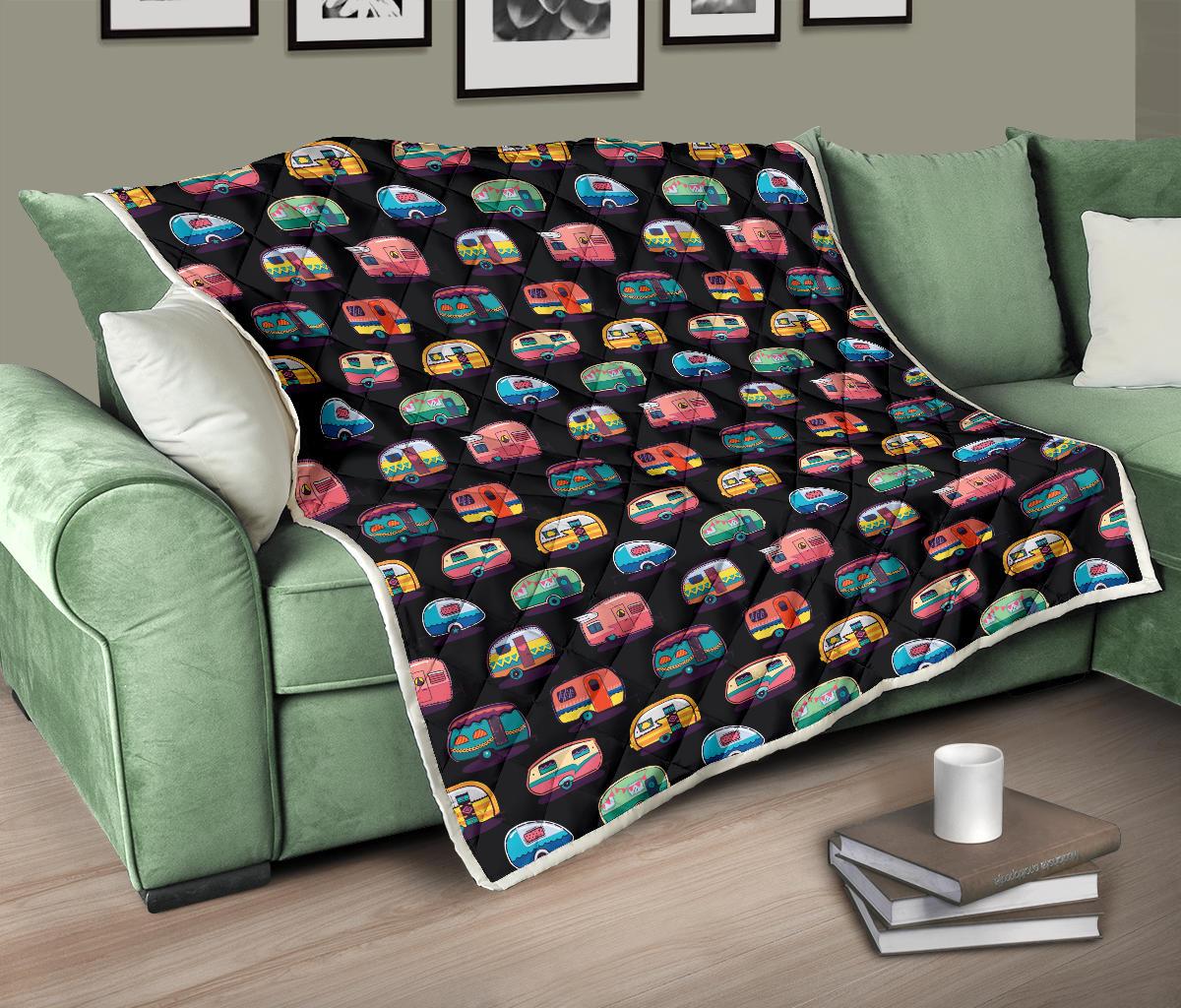 Camper Camping Pattern Premium Quilt-JTAMIGO.COM