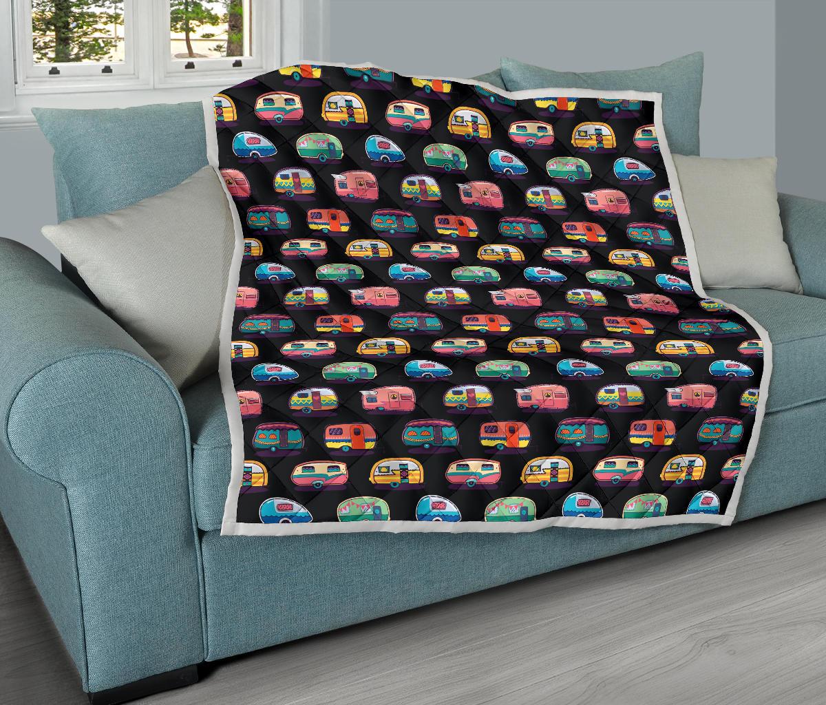 Camper Camping Pattern Premium Quilt-JTAMIGO.COM