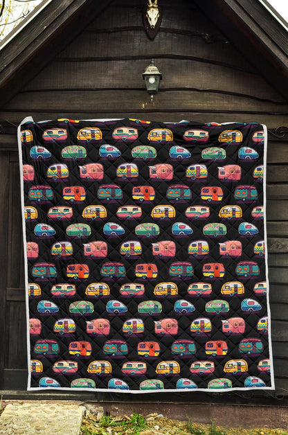 Camper Camping Pattern Premium Quilt-JTAMIGO.COM