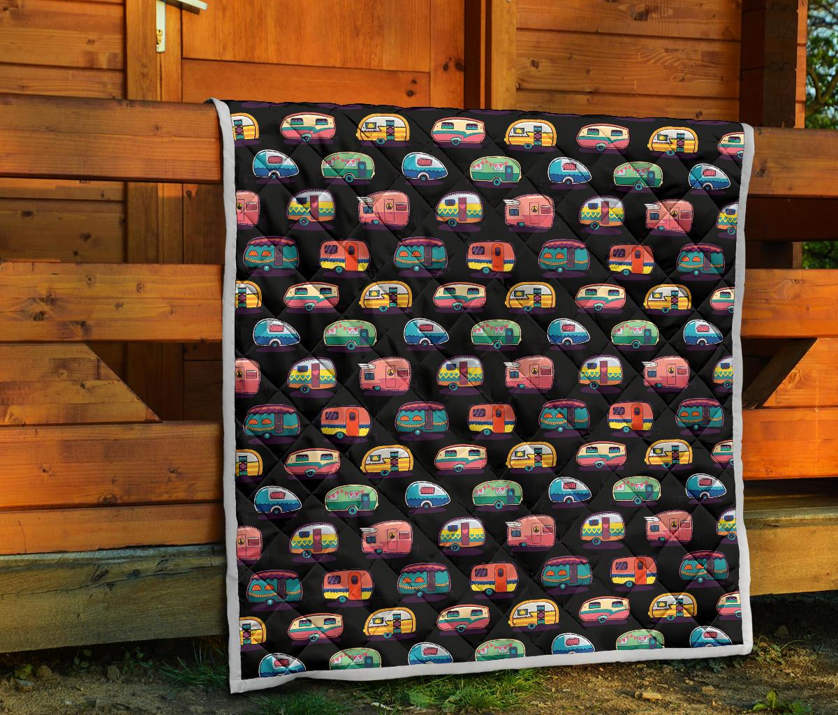 Camper Camping Pattern Premium Quilt-JTAMIGO.COM
