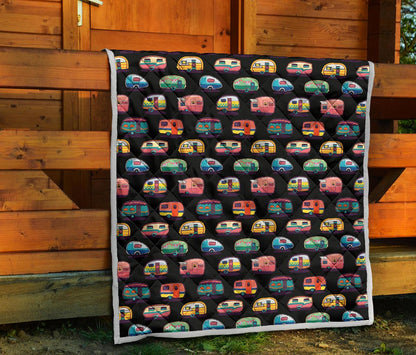 Camper Camping Pattern Premium Quilt-JTAMIGO.COM