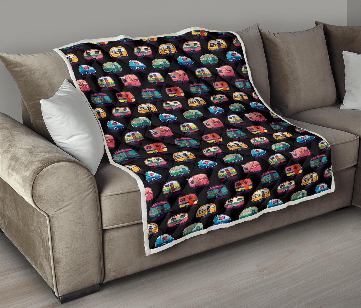Camper Camping Pattern Premium Quilt-JTAMIGO.COM