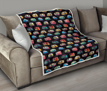 Camper Camping Pattern Premium Quilt-JTAMIGO.COM