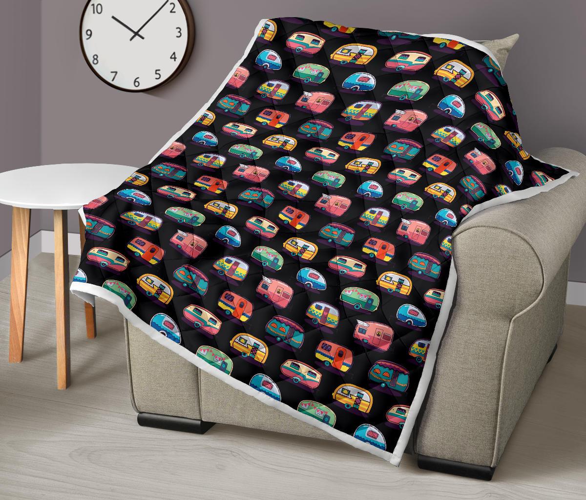 Camper Camping Pattern Premium Quilt-JTAMIGO.COM