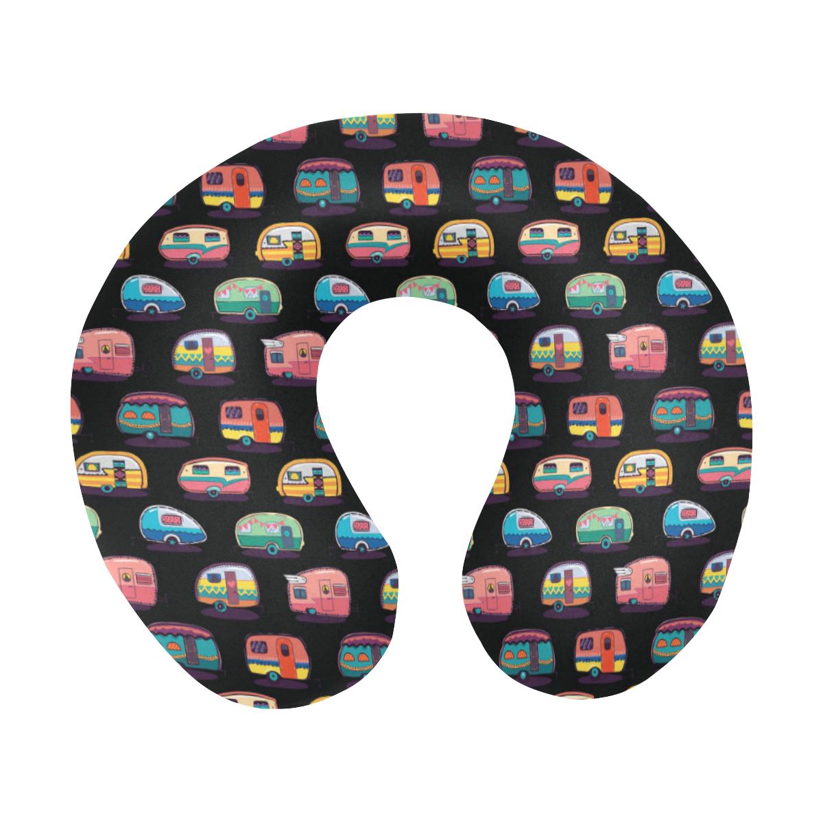 Camper Camping Pattern U-Shaped Travel Neck Pillow-JTAMIGO.COM