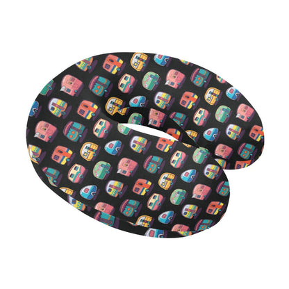 Camper Camping Pattern U-Shaped Travel Neck Pillow-JTAMIGO.COM