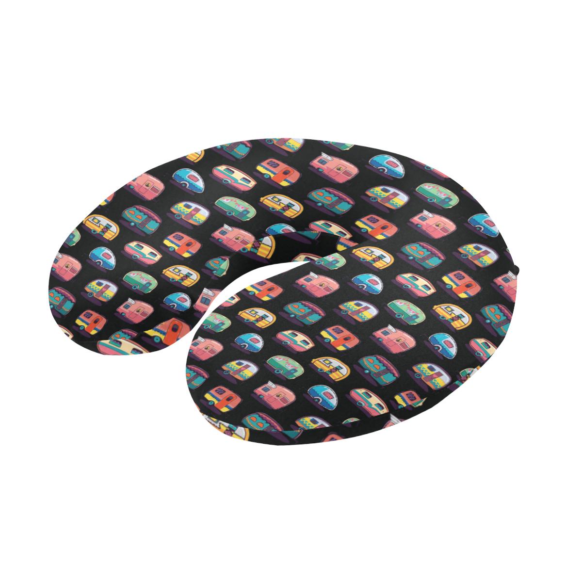 Camper Camping Pattern U-Shaped Travel Neck Pillow-JTAMIGO.COM