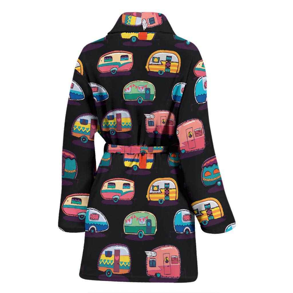 Camper Camping Pattern Women Bath Robe-JTAMIGO.COM
