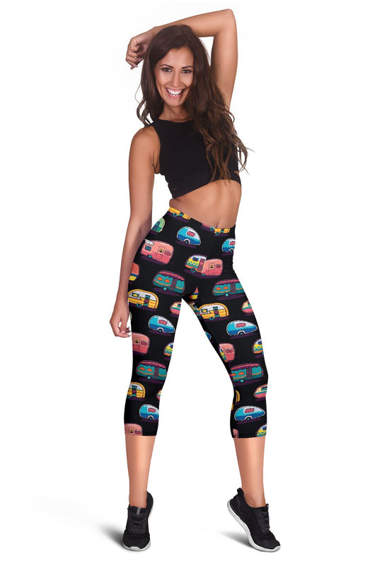 Camper Camping Pattern Women Capris