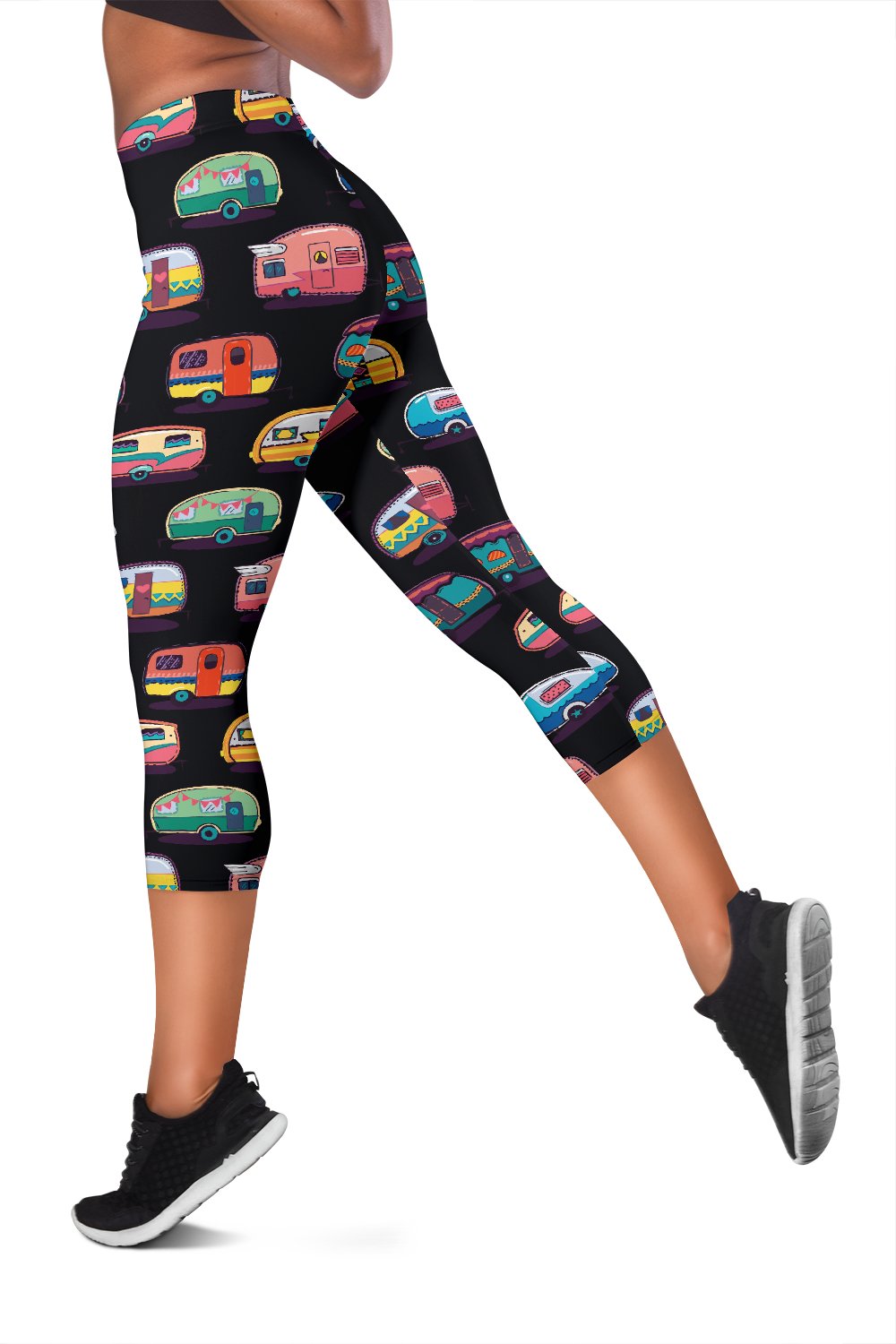 Camper Camping Pattern Women Capris