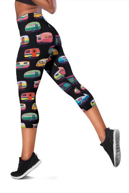 Camper Camping Pattern Women Capris