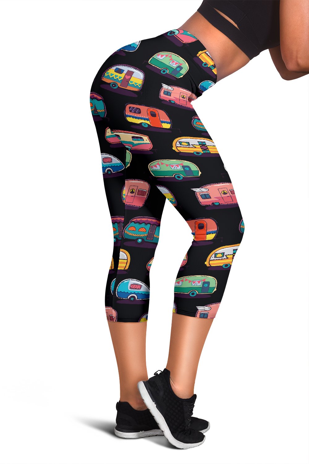 Camper Camping Pattern Women Capris