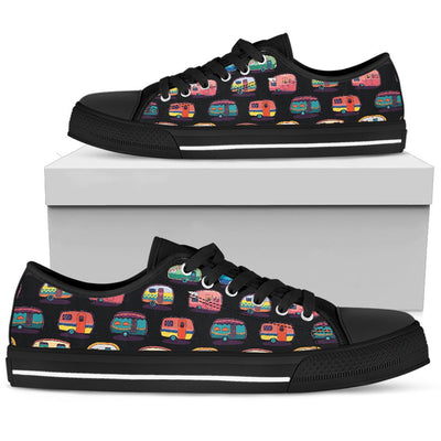 Camper Camping Pattern Women Low Top Shoes