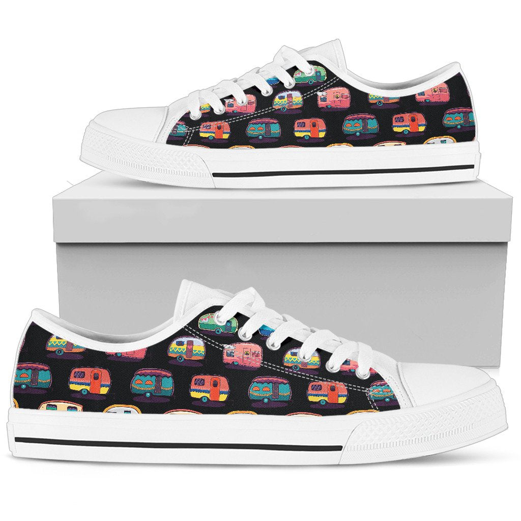 Camper Camping Pattern Women Low Top Shoes