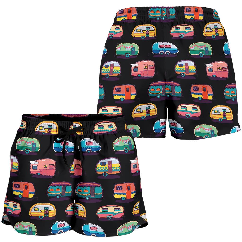 Camper Camping Pattern Women Shorts-JTAMIGO.COM
