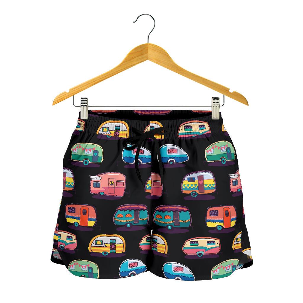 Camper Camping Pattern Women Shorts-JTAMIGO.COM
