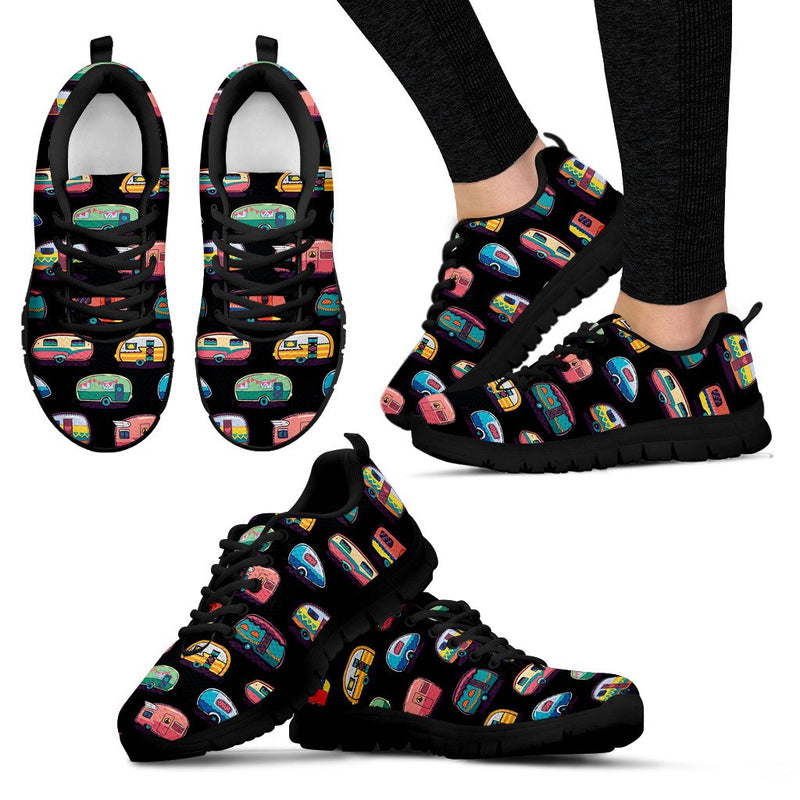 Camper Camping Pattern Women Sneakers Shoes