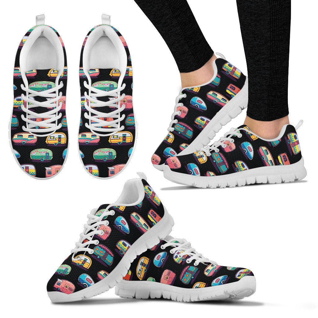 Camper Camping Pattern Women Sneakers Shoes