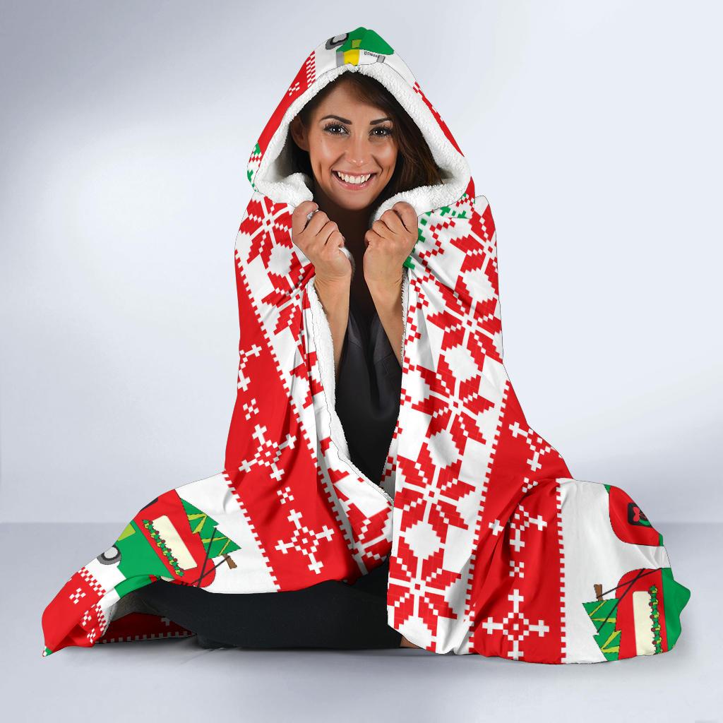 Camper Camping Ugly Christmas Design Print Hooded Blanket-JTAMIGO.COM