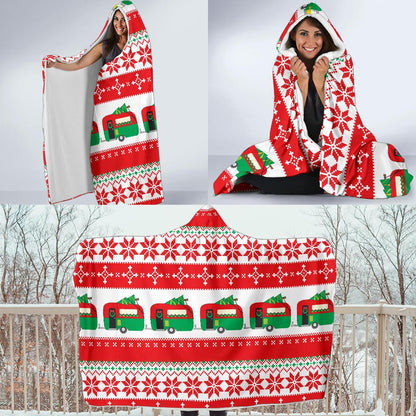 Camper Camping Ugly Christmas Design Print Hooded Blanket-JTAMIGO.COM
