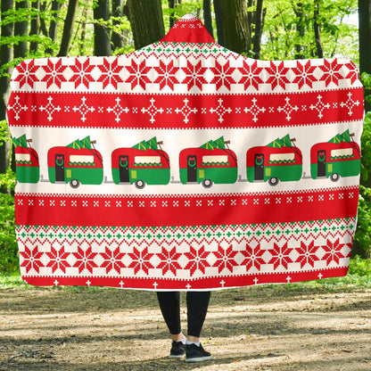 Camper Camping Ugly Christmas Design Print Hooded Blanket-JTAMIGO.COM