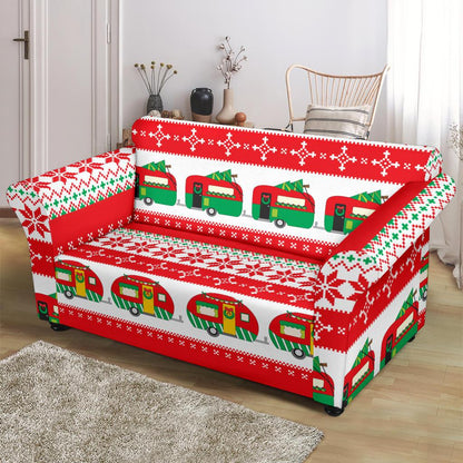Camper Camping Ugly Christmas Design Print Loveseat Slipcover-JTAMIGO.COM