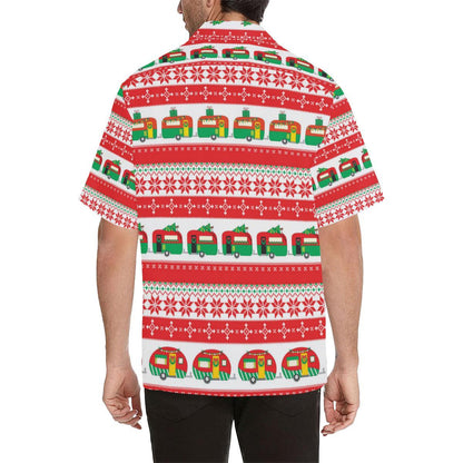 Camper Camping Ugly Christmas Design Print Men Aloha Hawaiian Shirt