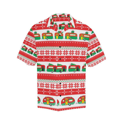 Camper Camping Ugly Christmas Design Print Men Aloha Hawaiian Shirt