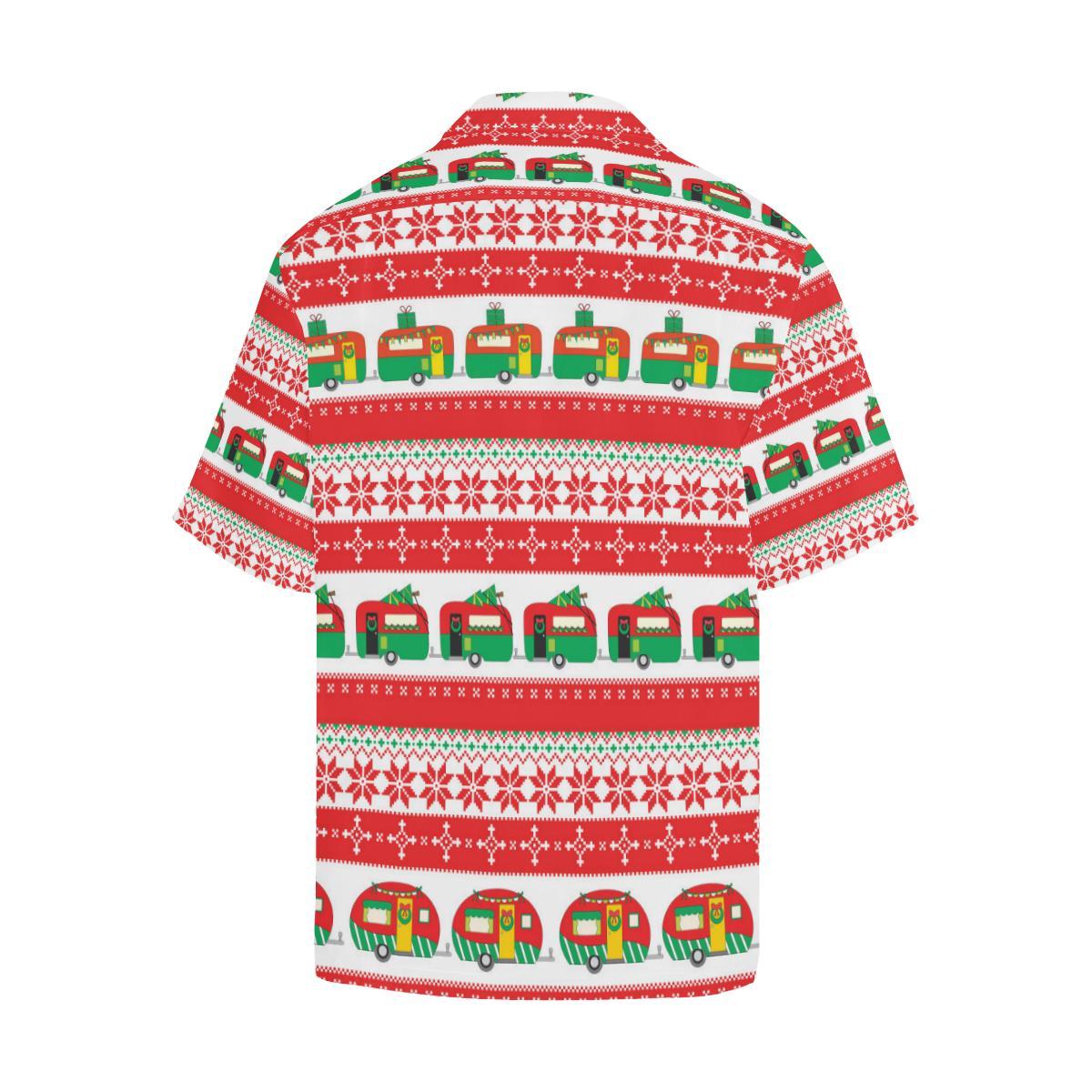 Camper Camping Ugly Christmas Design Print Men Aloha Hawaiian Shirt