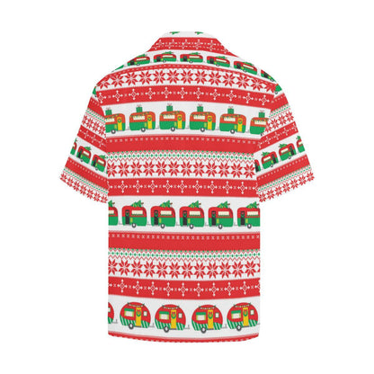 Camper Camping Ugly Christmas Design Print Men Aloha Hawaiian Shirt