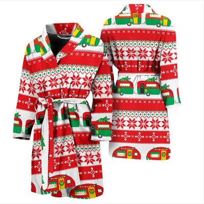 Camper Camping Ugly Christmas Design Print Men Bath Robe-JTAMIGO.COM