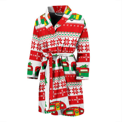 Camper Camping Ugly Christmas Design Print Men Bath Robe-JTAMIGO.COM