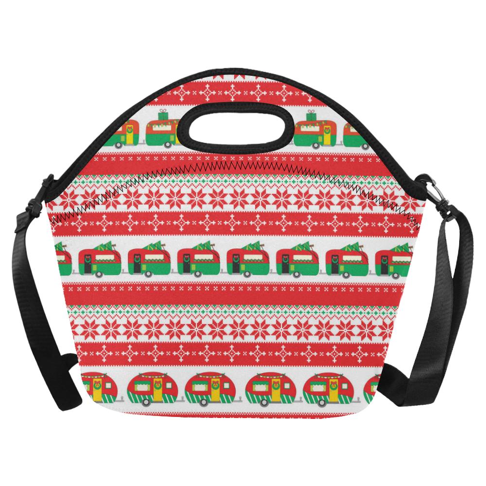 Camper Camping Ugly Christmas Design Print Neoprene Lunch Bag (Model 1669)(Large)-JTAMIGO.COM