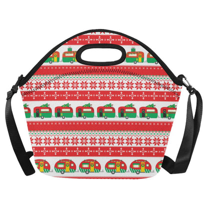 Camper Camping Ugly Christmas Design Print Neoprene Lunch Bag (Model 1669)(Large)-JTAMIGO.COM