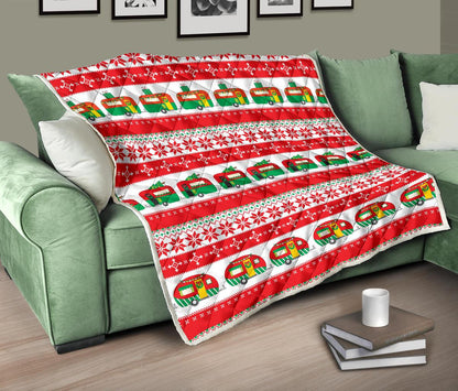 Camper Camping Ugly Christmas Design Print Premium Quilt-JTAMIGO.COM