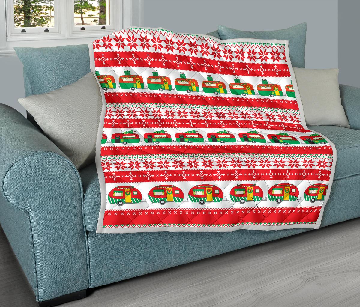 Camper Camping Ugly Christmas Design Print Premium Quilt-JTAMIGO.COM