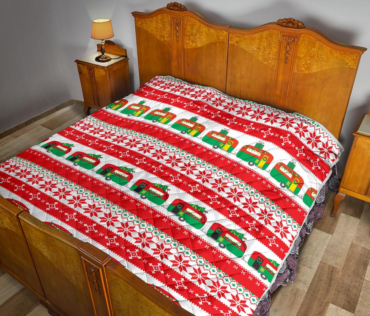 Camper Camping Ugly Christmas Design Print Premium Quilt-JTAMIGO.COM