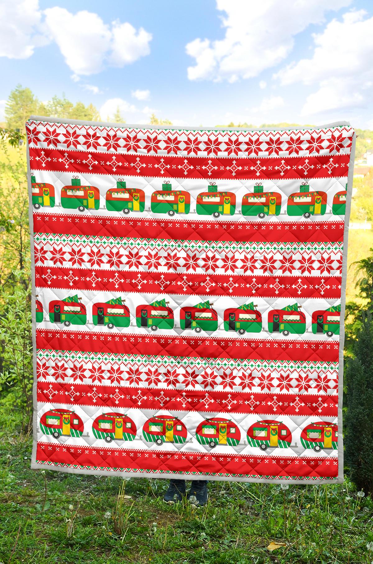 Camper Camping Ugly Christmas Design Print Premium Quilt-JTAMIGO.COM