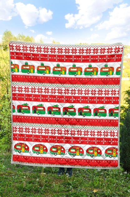 Camper Camping Ugly Christmas Design Print Premium Quilt-JTAMIGO.COM