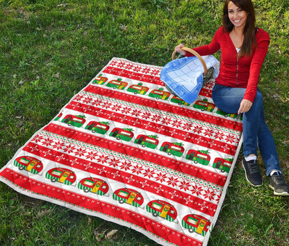 Camper Camping Ugly Christmas Design Print Premium Quilt-JTAMIGO.COM