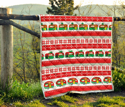 Camper Camping Ugly Christmas Design Print Premium Quilt-JTAMIGO.COM