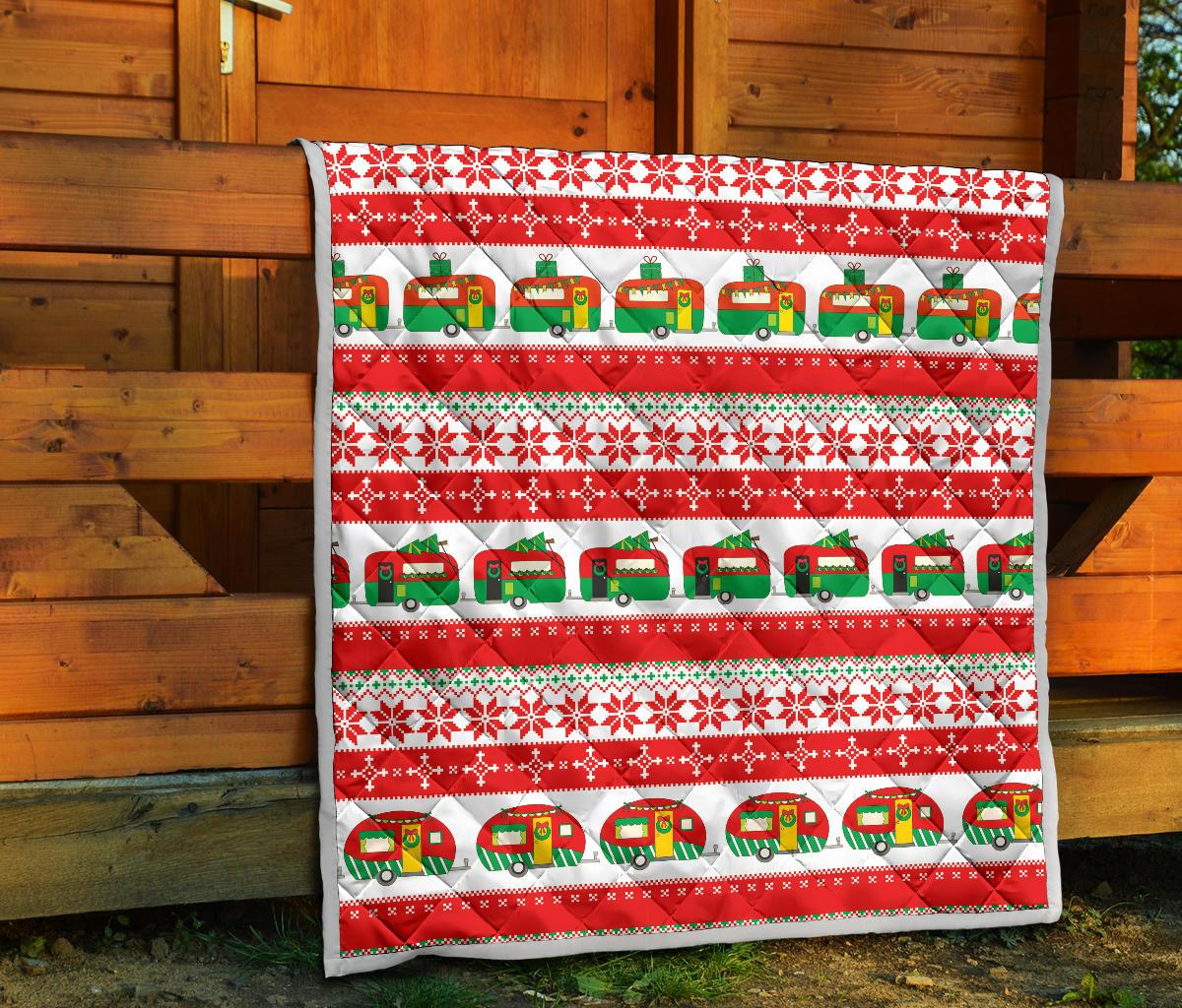 Camper Camping Ugly Christmas Design Print Premium Quilt-JTAMIGO.COM