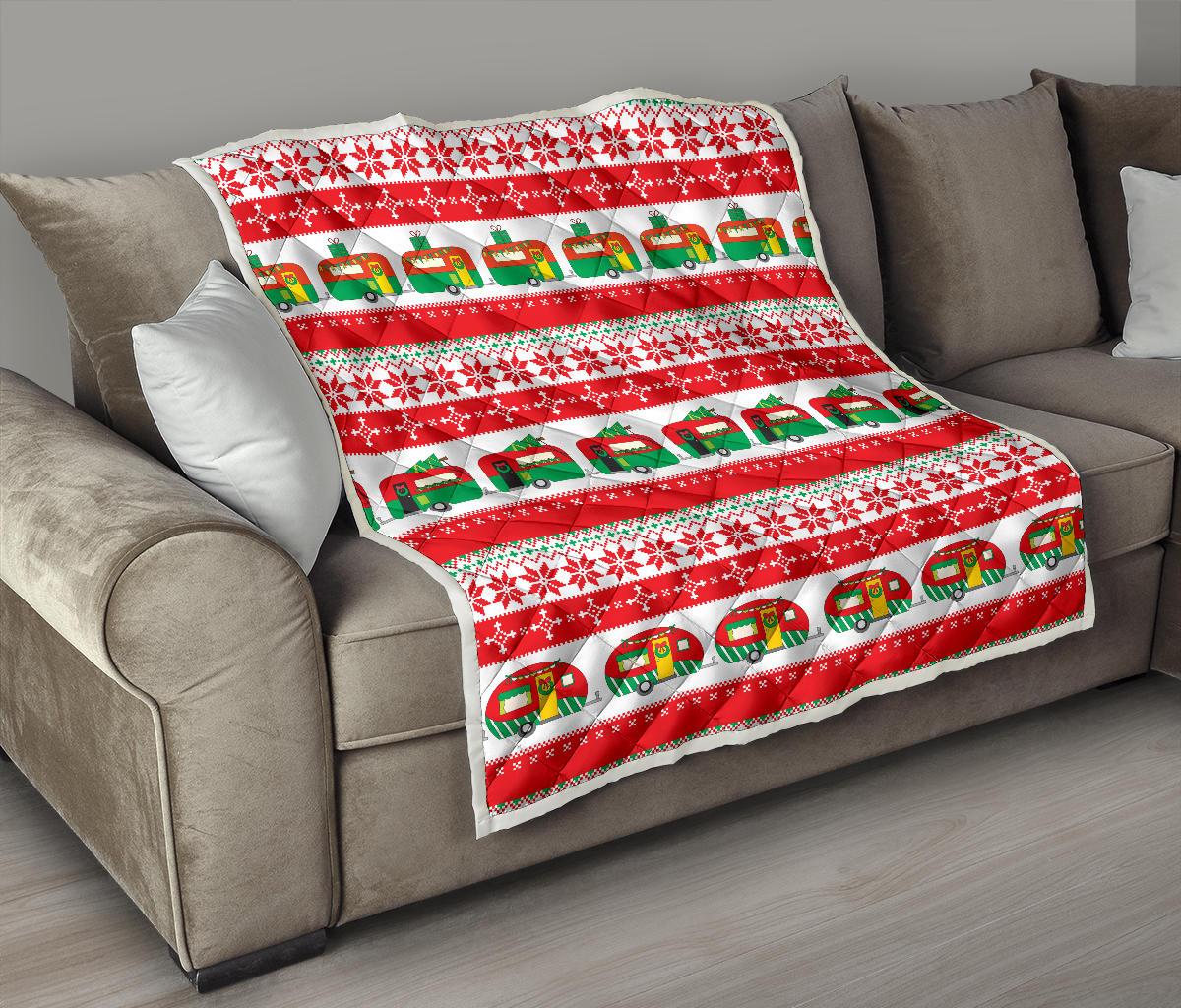 Camper Camping Ugly Christmas Design Print Premium Quilt-JTAMIGO.COM