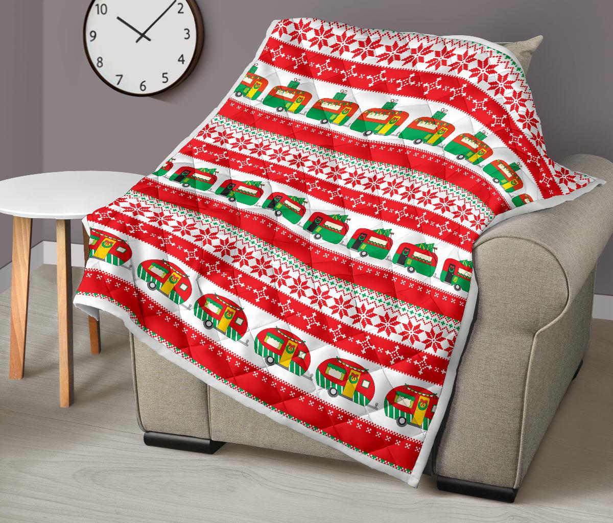 Camper Camping Ugly Christmas Design Print Premium Quilt-JTAMIGO.COM