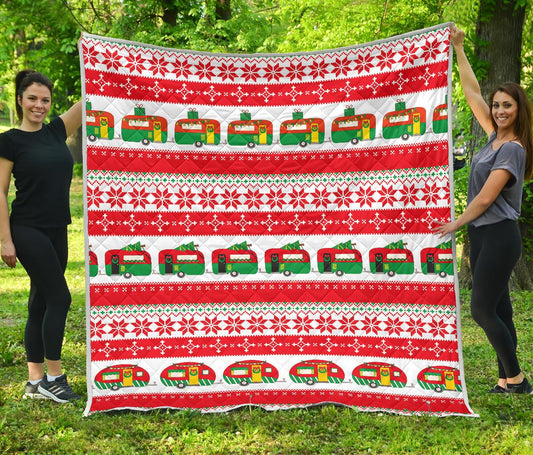 Camper Camping Ugly Christmas Design Print Premium Quilt-JTAMIGO.COM