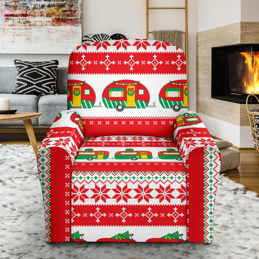 Camper Camping Ugly Christmas Design Print Single Sofa Slipcover -JTAMIGO.COM