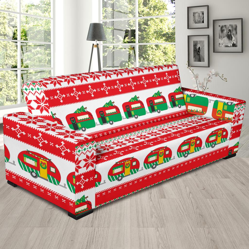 Camper Camping Ugly Christmas Design Print Sofa Slipcover-JTAMIGO.COM