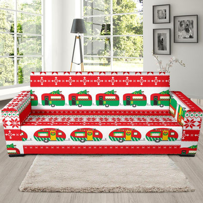 Camper Camping Ugly Christmas Design Print Sofa Slipcover-JTAMIGO.COM