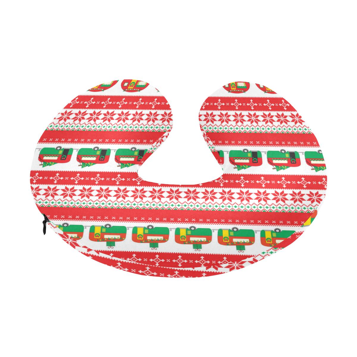 Camper Camping Ugly Christmas Design Print U-Shaped Travel Neck Pillow-JTAMIGO.COM